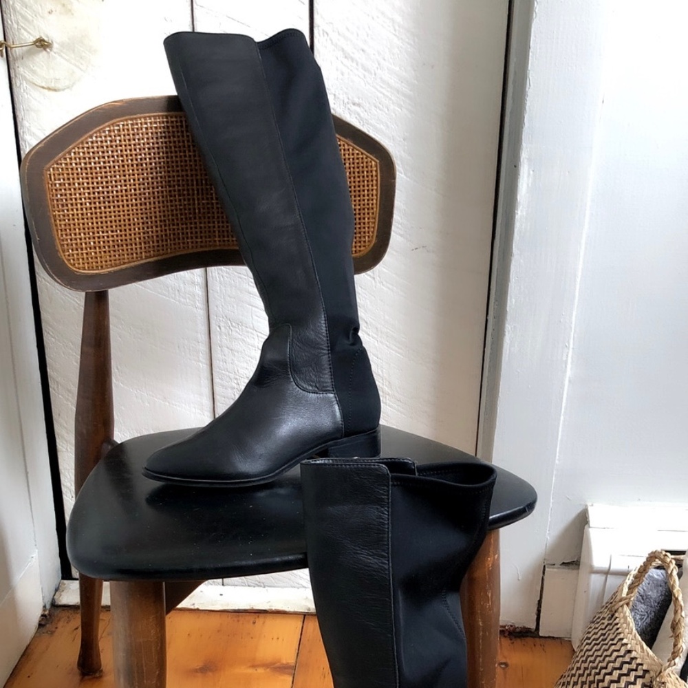 Aldo Black OTK Leather Boots Sz 36